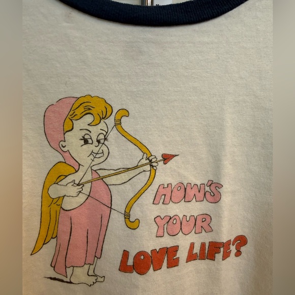 Re/Done How’s Your Love Life Cupid Crop Top Tee - Picture 3 of 5